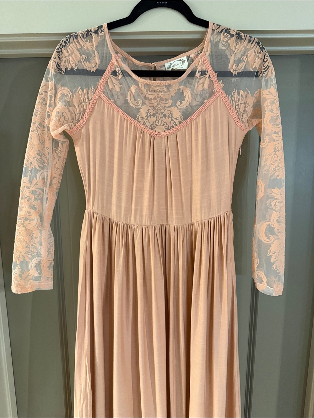 Joyfolie Mia Joy Blush Lace Maxi Dress Size S